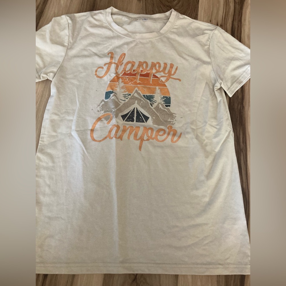 Happy Camper Womens T Shirt Small